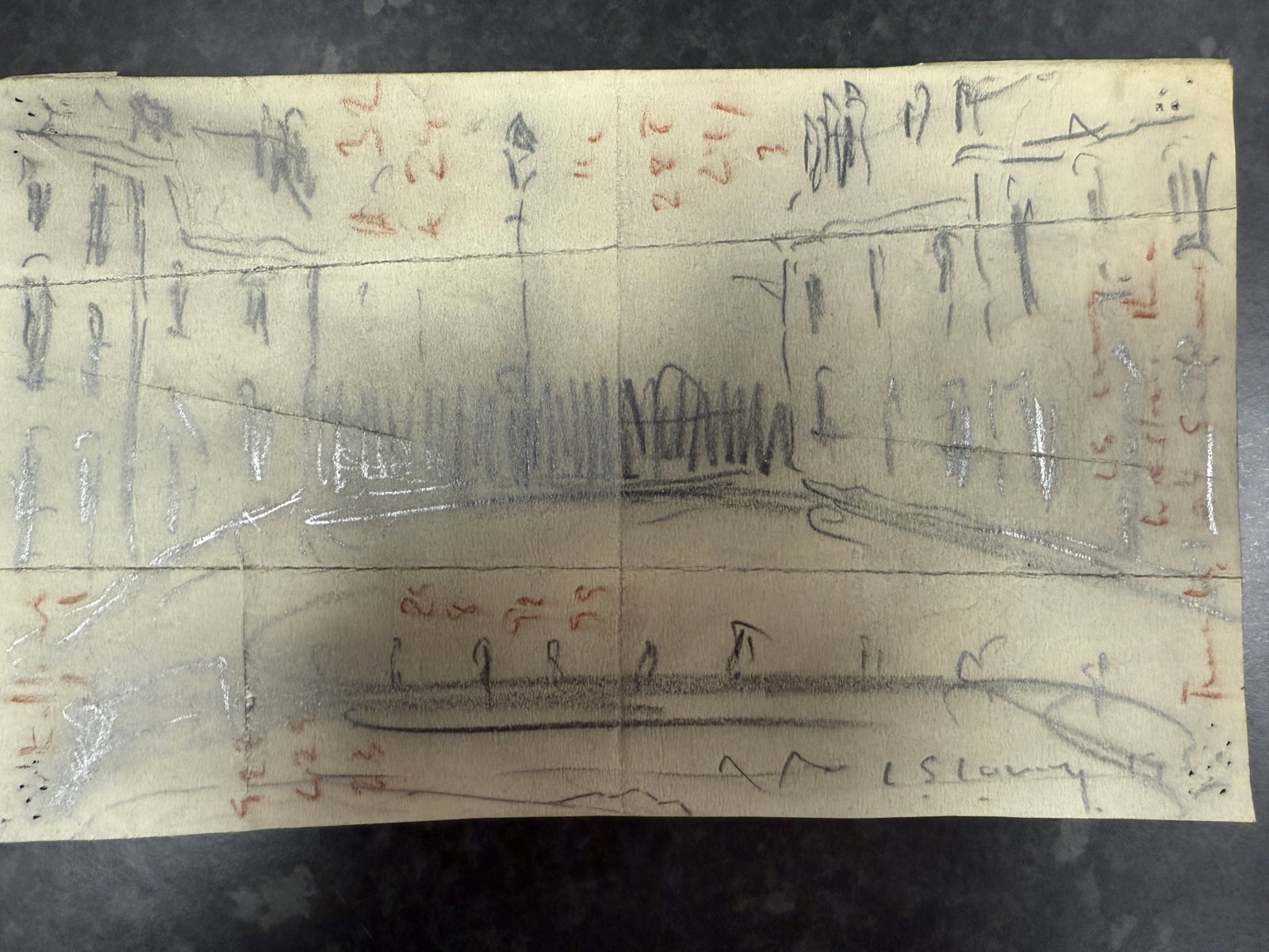L.S.Lowry, Original, Drawing, Rare, Hand Signed and dated,1959: Lost Art Collections. L.S.Lowry “Lost Treasure” Part of the history of the artists Lowry As most of you know that full Provenance is impossible to get a from a dead people. If t