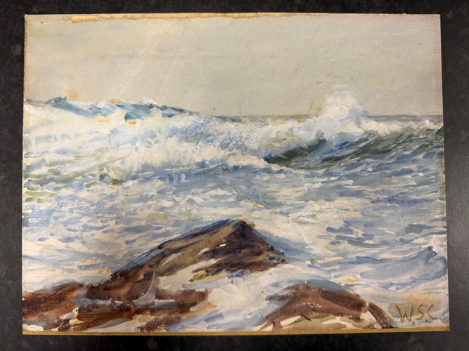 Winston Churchill, Original Oil Painting, Original, Drawing, Rare, Hand Signed,:  Winston Churchill, Original Oil Painting, Original, Drawing, Rare, Hand Signed, Part of the handwriting on the back is done by Mr. Winston Churchill, No COA No documentation and only 25 yea