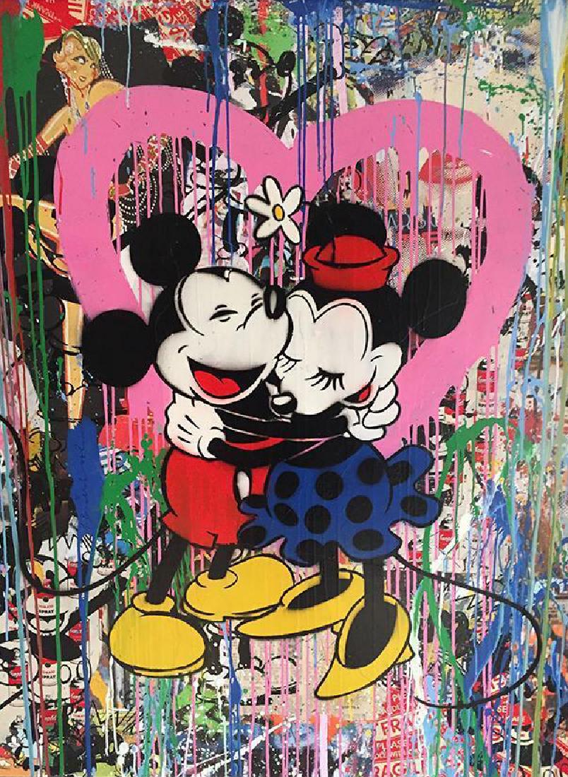 Brainwash, Mickey & Minnie, limited edition print: Brainwash, Mickey & Minnie, limited edition of 100 print. This limited edition art print is printed using the Giclee process on a high qualty 250gsm photpgraphic card. Giclee is a method of inkjet