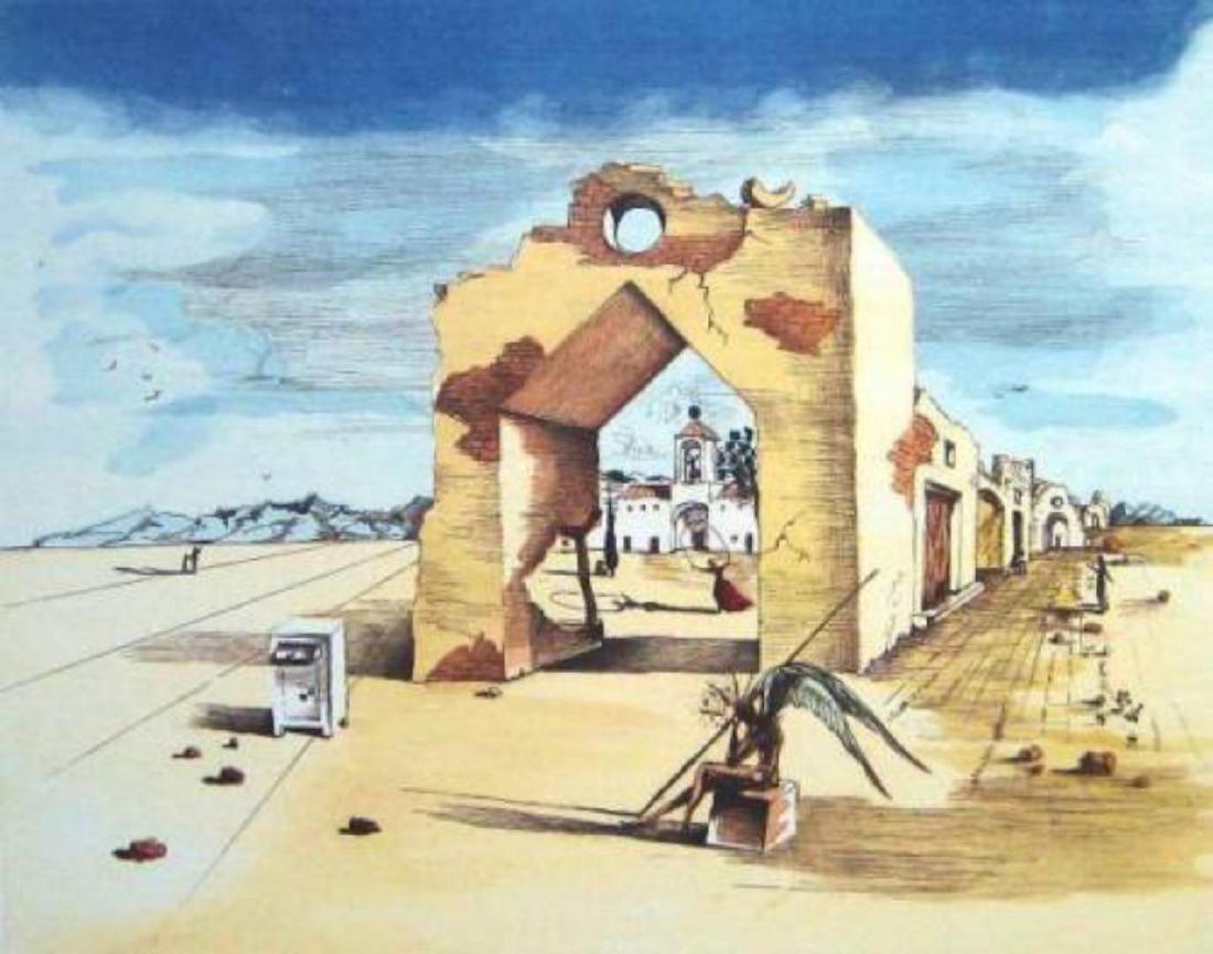 Salvador Dali "Paranoiac Village" Limited Edition: SALVADOR DALI"PARANOIAC VILLAGE"LIMITED EDITION LITHOGRAPH FACSIMILE SIGNEDPENCIL NUMBEREDEDITION OF 500DalÃ­ was a skilled draftsman, best known for the striking and bizarre images in his surrealis