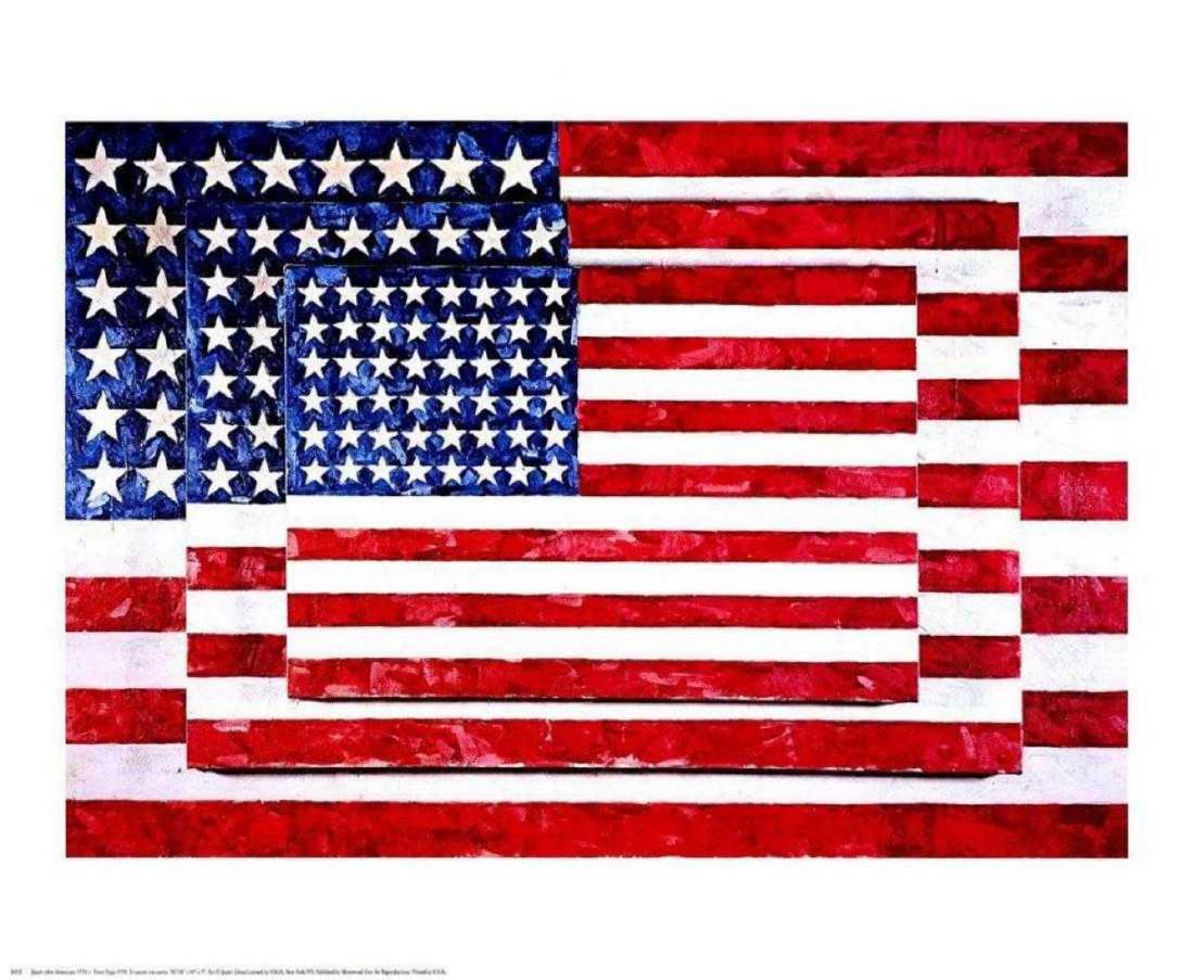 Three Flags by Jasper Johns offset lithograph: Three Flags by Jasper Johns offset lithograph 22x27 inches