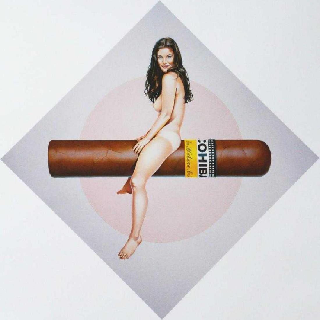 Mel Ramos "Cohiba" offset lithograph framed: Mel Ramos offset lithograph print "Cohiba" dimensions: about 19 / 17 inches (ca. 48 / 42 cm) frame size approx: 25" x 23"