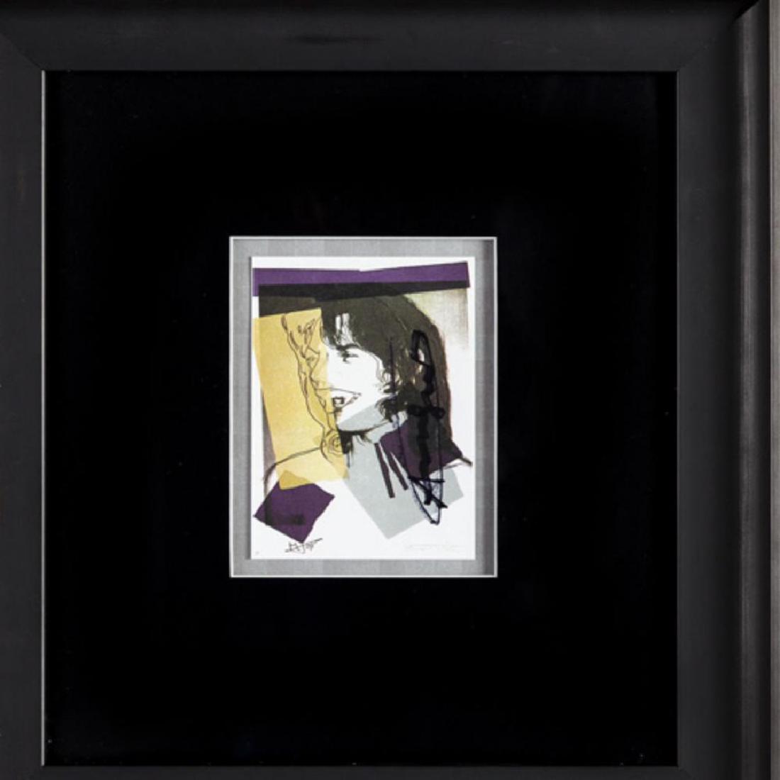 Andy Warhol Mick Jagger FS.II.142 Hand Signed Gallery: Artist: Andy Warhol Title: Mick Jagger FS II.142 Announcement Signed Invitation Medium: Lithograph Hand Signed by Warhol Size: 6" x 4" Framed: 17.5" x 15" Signed: Hand Signed by Warhol Year: 1975 Edit