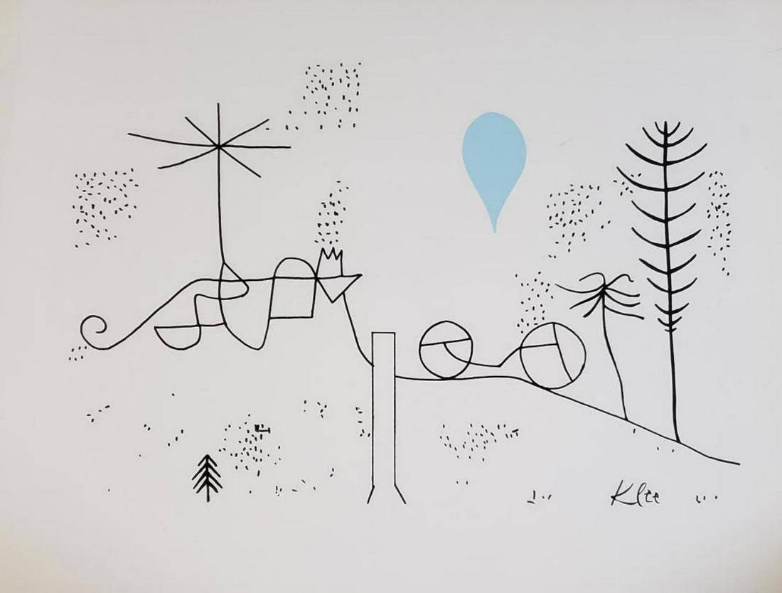 Paul Klee (After), Lithograph plate signed: Paul Klee (After), Lithograph plate signed Size: 20" X 26"