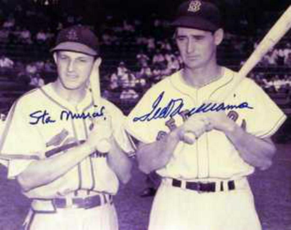 Ted Williams and Stan Musial Double: Ted Williams and Stan Musial Double Autographed 8x10 CONDITION Excellent