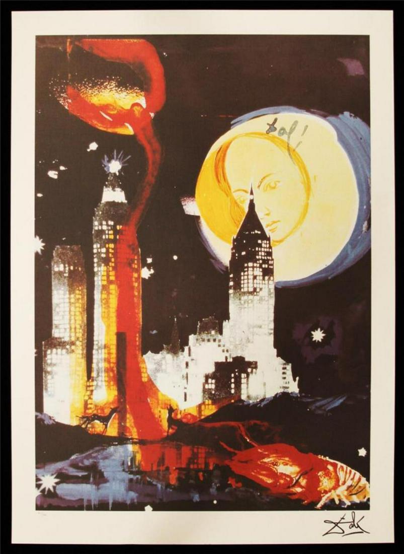 Salvadore Dali "Manhattan Skyline" 22"x 30" Facsimile: Salvadore Dali Limited Edition Offset Lithograph"Manhattan Skyline"Up for sale is this Limited Edition, Facsimile Signed Pencil Numbered lithograph entitled "Manhattan Skyline" by Dali. This piece exc