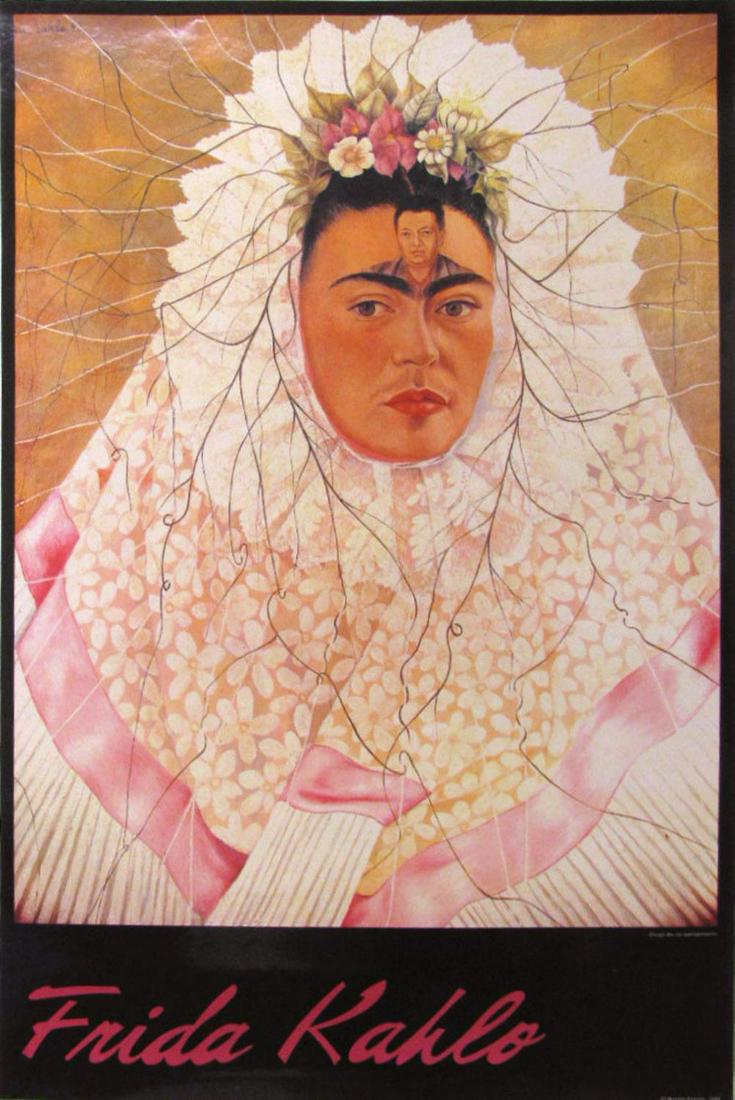 FRIDA KAHLO (DIEGO ON MY MIND,1943) Original poster: Diego On My Mind ( Diego en mi pensamiento) was painted by Frida Kahlo in 1943. This poster was published by Martha Zamora in 1984 anticipating her 1987 book "El pincel de la angustia" (The Brush of A