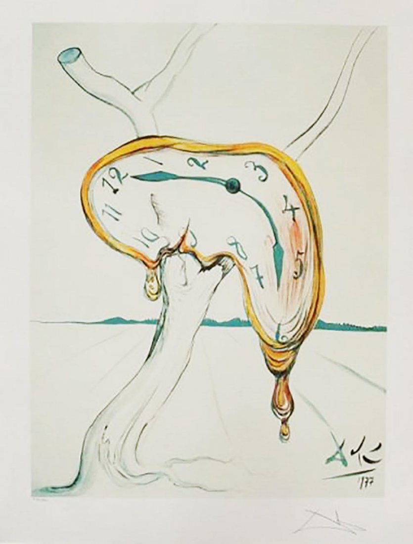 Salvador Dali "TEARFUL SOFT WATCHES" Fax. S/No.: SALVADOR DALI"TEARFUL SOFT WATCHES"LIMITED EDITION LITHOGRAPH FACSIMILE SIGNEDPENCIL NUMBEREDEDITION OF 500(Note: The edition number in the photo will not necessarily be the number you receive)