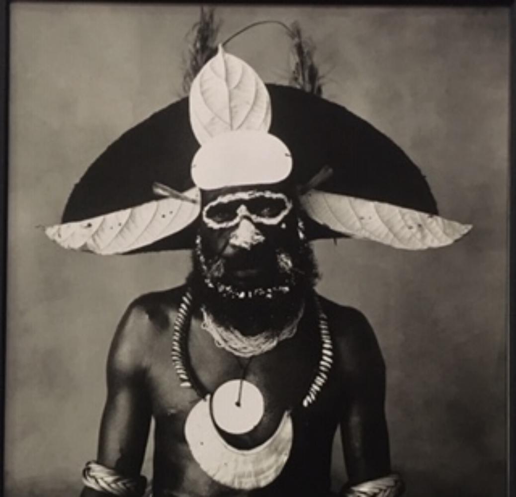 Irving Penn, New Guinea Man with painted on glasses,: Irving Penn, New Guinea Man with painted on glasses, 1970, Sheet-Fed Gravure. 12x12 matted