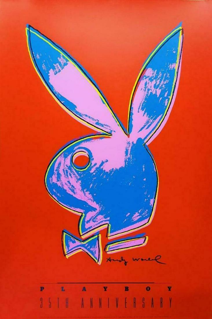ANDY WARHOL PLAYBOY 35th Anniversary SERIGRAPH Signed: Andy Warhol Playboy Cover 35th Anniversary Limited Issue, Five Color Hand Printed Serigraph on Archival Paper 36" x 24" Published by Special Editions, LTD. and Mirage Editions INC., Santa Monica, Cali