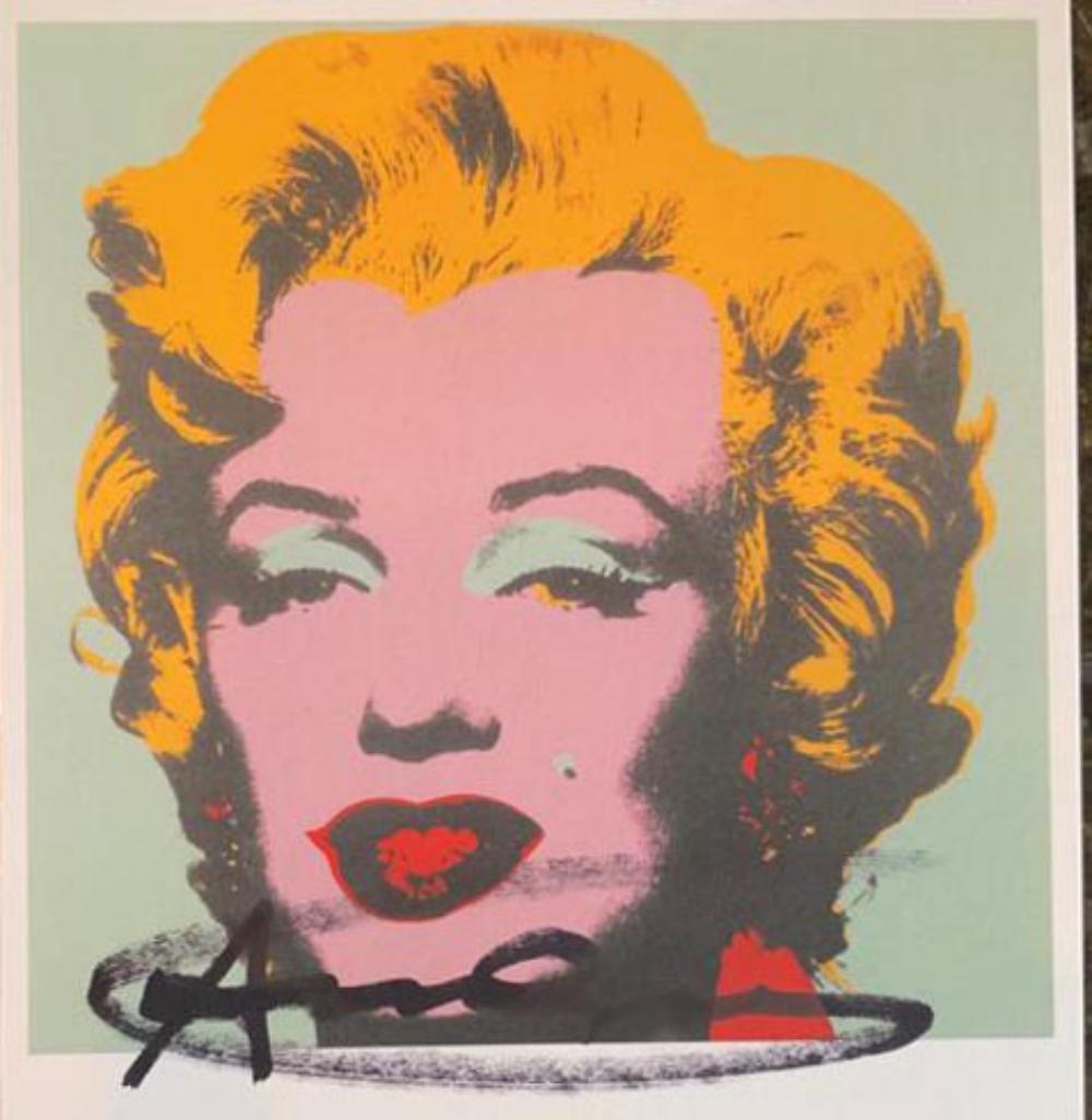 Andy Warhol, Marilyn Monroe Invitation 1967 hand signed: Andy Warhol, Marilyn Monroe 1967 invitation card Hand signed offset lithograph printed in colors, from the edition of an unknown size Paper Size: 4.1/8 x 5.7/8 inch, (10.5 x 15 cm) Images Size: 4.1/8