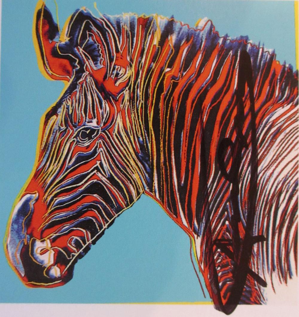 Andy Warhol Grevy's Zebra Hand Signed Endangered: Artist: Andy Warhol Title: Grevy's Zebra Endangered Specie Announcement Signed Invitation Medium: Lithograph Hand Signed by Warhol Size: 6" x 4.25" Framed: 14 3/4" x 14 1/4" Signed: Hand Signed by War