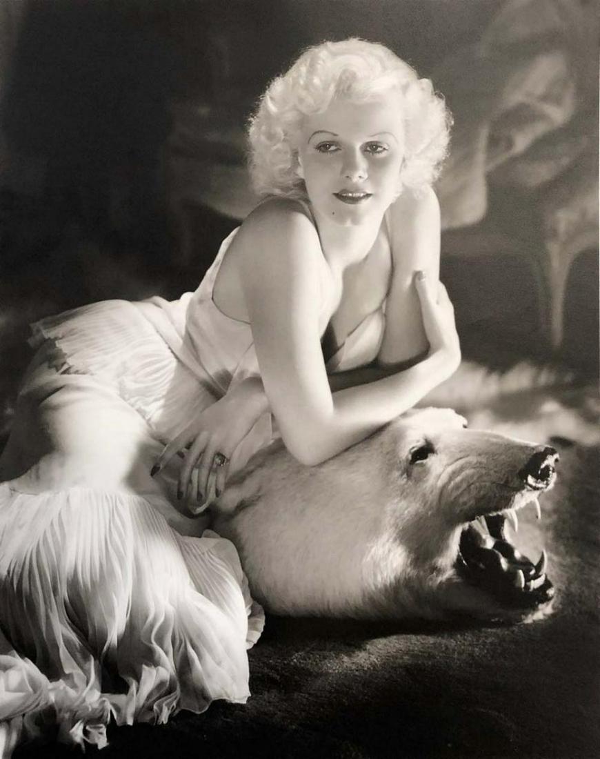 GEORGE HURRELL - Jean Harlow Studio Portrait: GEORGE HURRELL - Jean Harlow Studio Portrait. Vintage printing from portraits The actual items are crisp images Black on black archival matting , 11x14