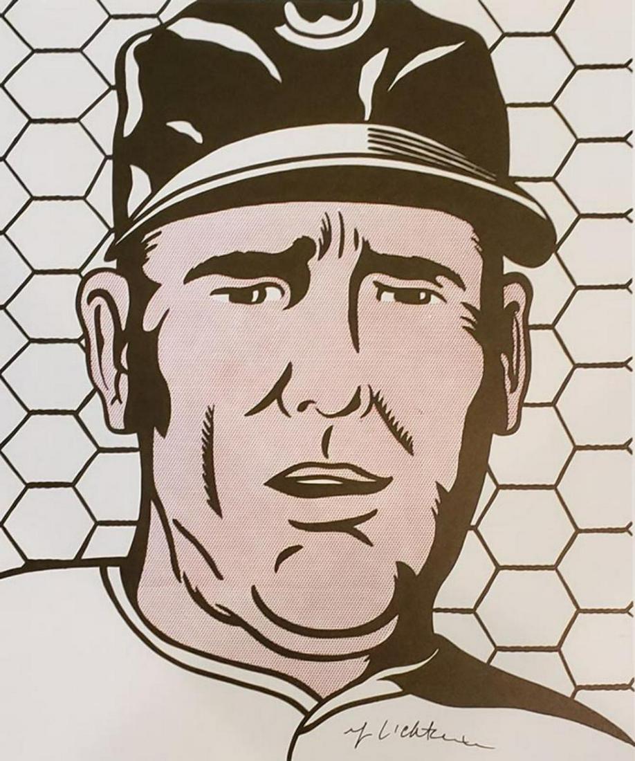 Roy Lichtenstein - Baseball Manager 1963, Hand signed: Roy Lichtenstein - Baseball Manager 1963, Hand signed Offset lithograph book page Framed Paper size: 12 x 8.5 inch frame size approx: 16" x 12"