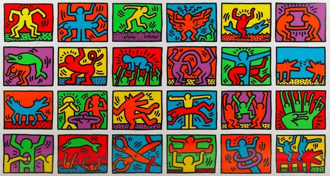 Retrospect by Keith Haring Offset lithograph 18X24": Retrospect by Keith Haring Offset lithograph image size: 18X24" piece comes framed