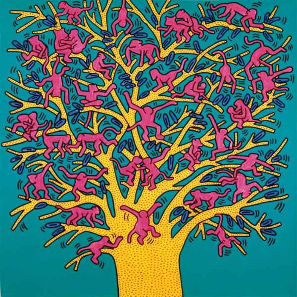 Keith Haring, "Tree of life" lithograph framed: Keith Haring, "Tree of life" lithograph framed