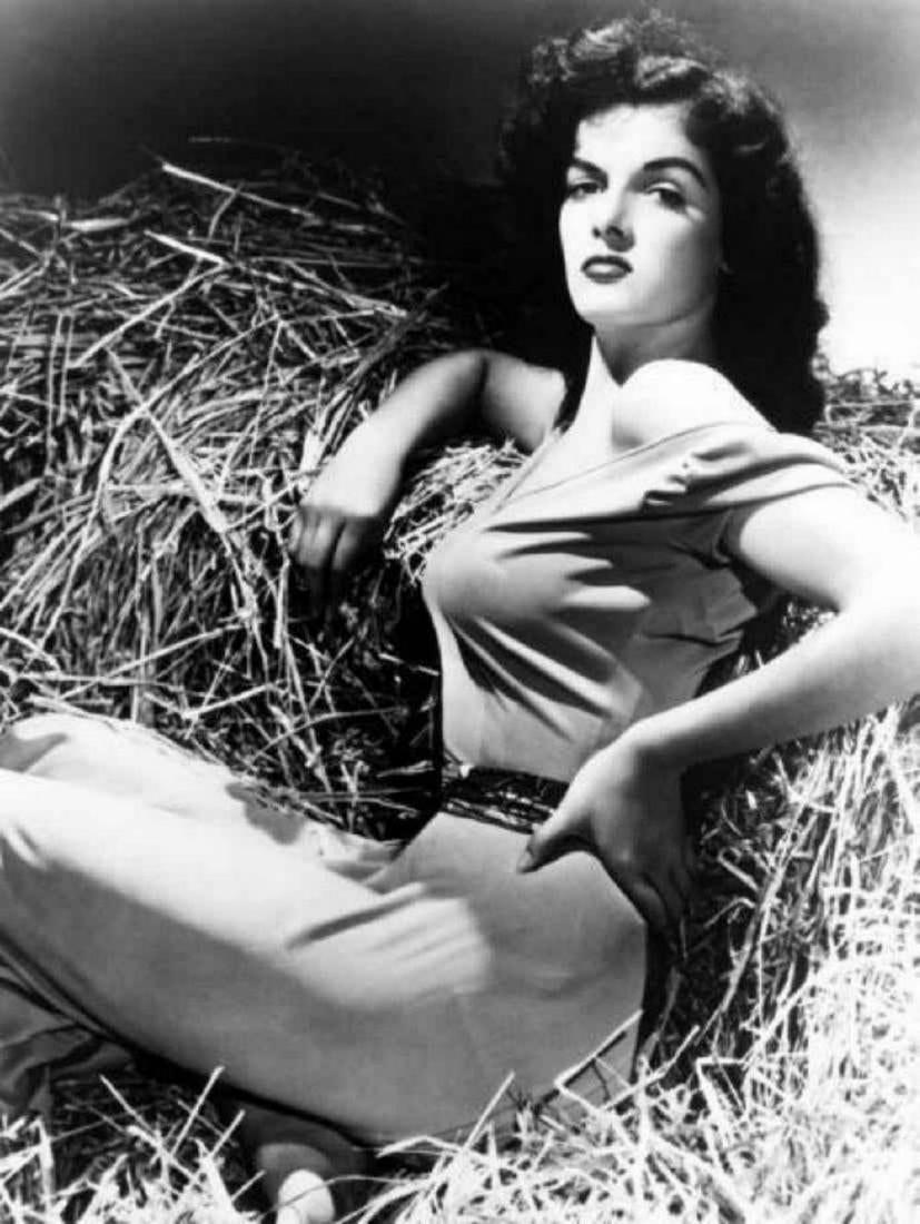 GEORGE HURRELL - Jane Russell: GEORGE HURRELL - Jane Russell. Vintage printing Photolitho, The actual items are crisp images Black on black archival matting size Approx: 11x14