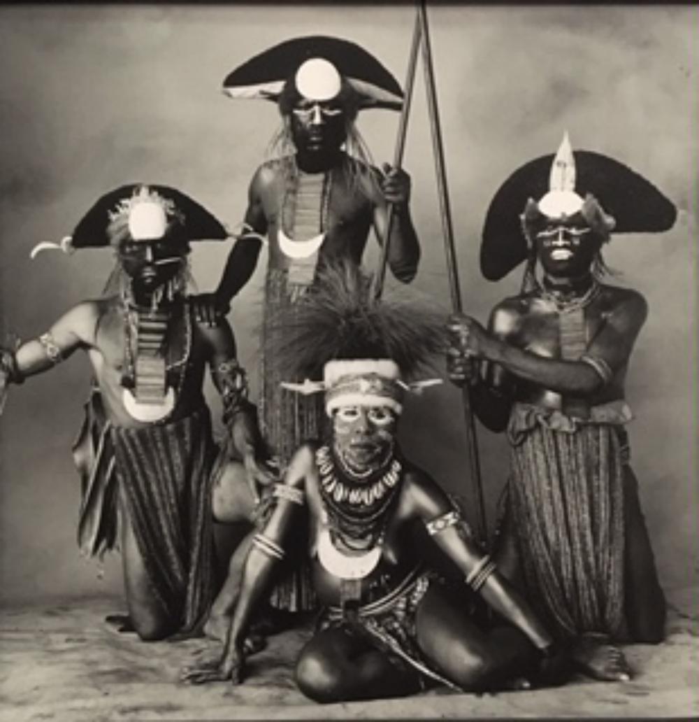 Herb Ritts, woman with three tribesmen, New Guinea,: Herb Ritts, woman with three tribesmen, New Guinea, 1970, Sheet-Fed Gravure. 12x12 matted