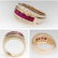 18 K Yellow Gold Red Ruby Diamond Ring - 2