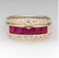 18 K Yellow Gold Red Ruby Diamond Ring - 3