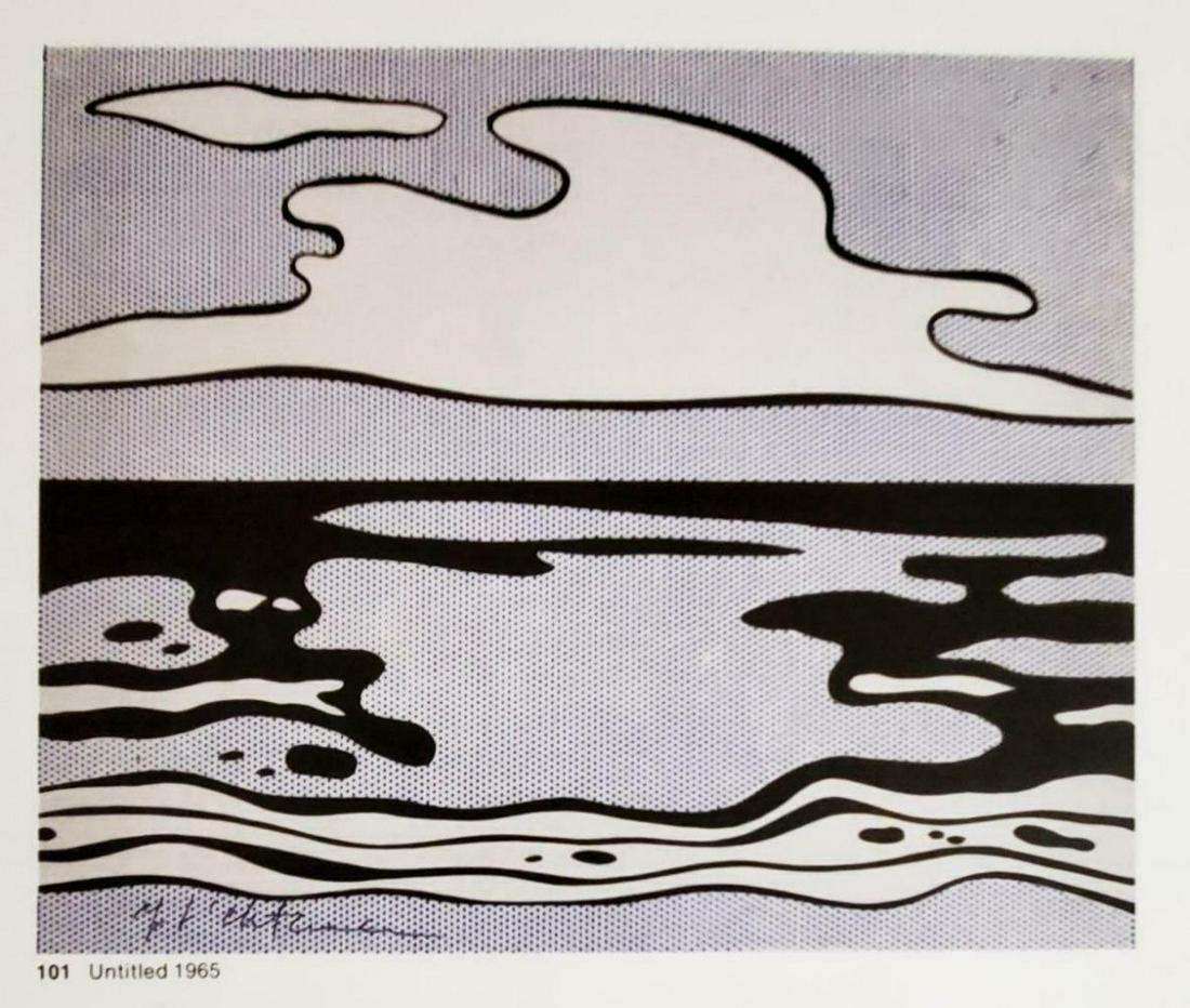 ROY LICHTENSTEIN, Untitled 1965, Hand Signed litho: Artist: ROY LICHTENSTEIN Title: "Untitled 1965" Medium: Offset Lithograph (Book Page) Year: 1965 Signed: Hand signed by the Artist image Size Approx: 11" X 11"