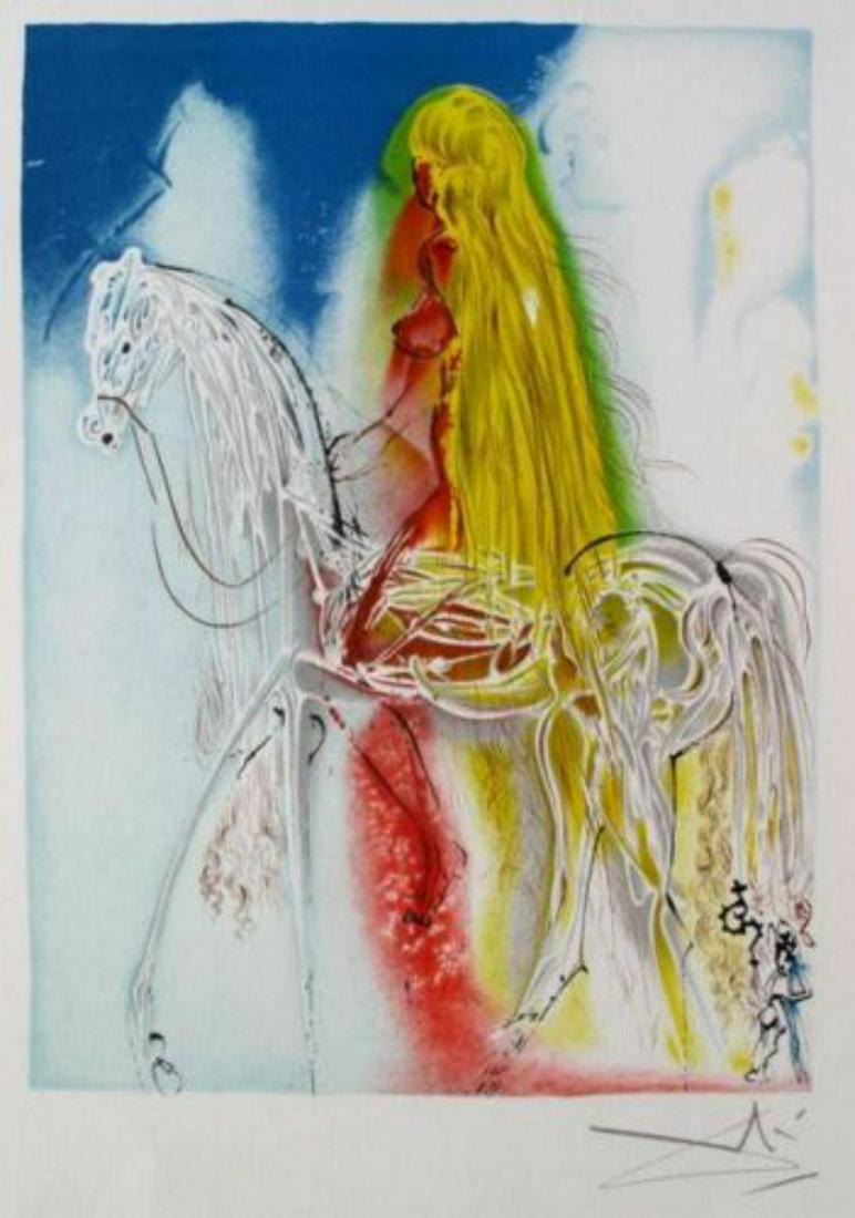 Salvador Dali "Lady Godiva" Limited Edition Lithograph: SALVADOR DALI "LADY GODIVA" LIMITED EDITION LITHOGRAPH FACSIMILE SIGNED PENCIL NUMBERED EDITION OF 500 DalÃ­ was a skilled draftsman, best known for the striking and bizarre images in his surrealist