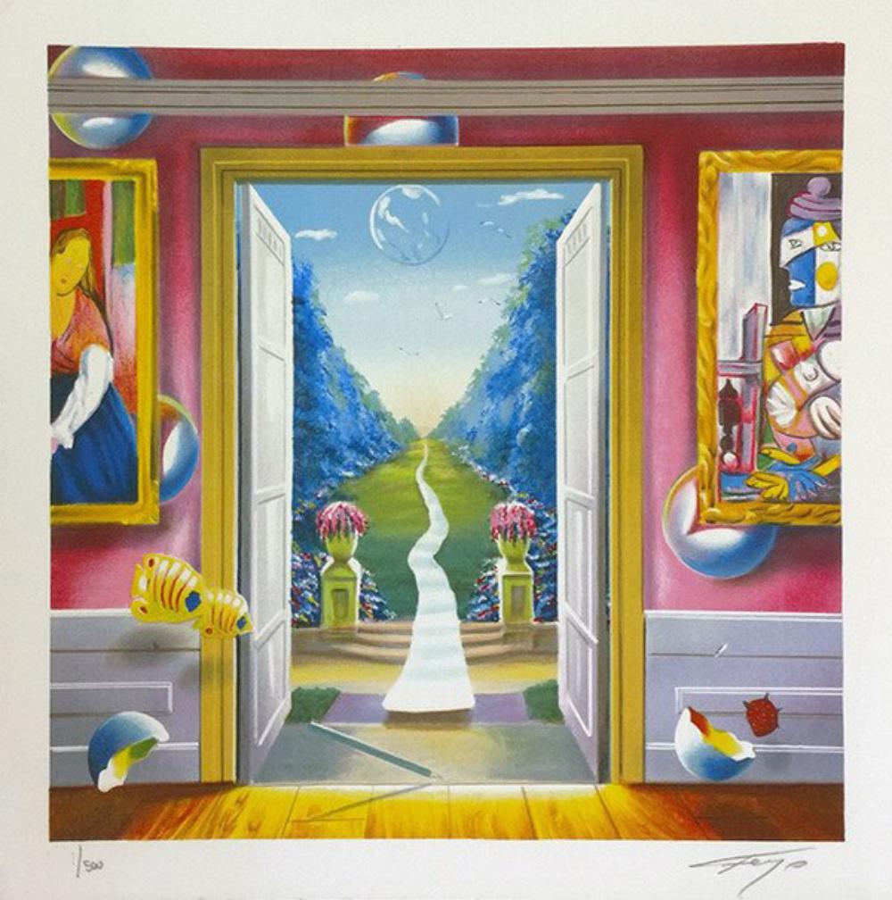 Ferjo "The Garden" Hand Signed & Numbered Lithograph: Ferjo Hand Signed & Numbered Lithograph "The Garden" Paper size: 11.5" x 11.5" COA Edition size 500 The number shown is not necessarily the piece that will ship.