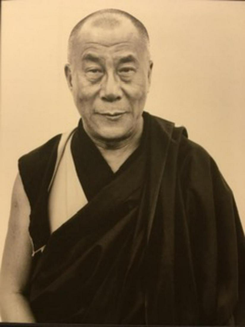 Richard Avedon, His Holiness the Dalai Lama, Kamataka,: Richard Avedon, His Holiness the Dalai Lama, Kamataka, Jan 06, 1998. Vintage printing from portraits The actual items are crisp images Black on black archival matting , approx : 9.5x7.5 inches