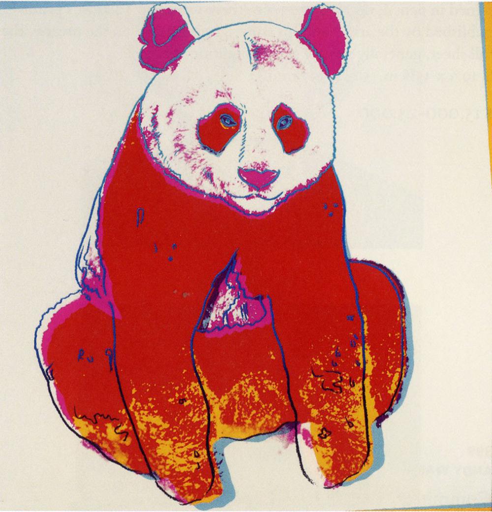 Andy Warhol Giant Panda Screenprint, 1983: Andy Warhol (American, 1928-1987), from 'Endangered Species'. Color serigraph dated to 1983,Silkscreen in colours, the work is very special, printer's proof, on Lenox museum board, 1983, Size: 96,5 x 