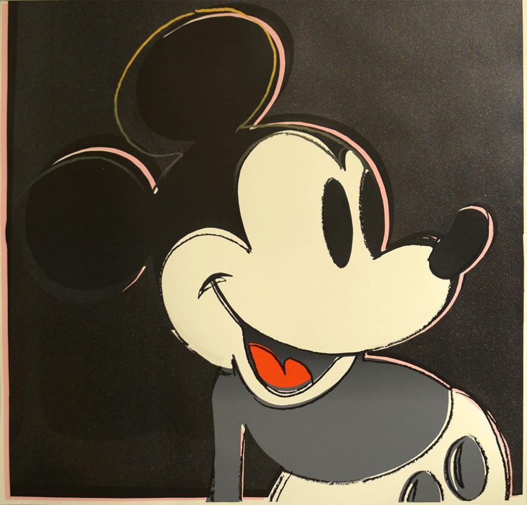 Warhol, Andy Mickey Mouse 1981 Myths Portfolio FRAMED: Warhol, Andy Mickey Mouse 1981 Myths Portfolio Silkscreen, with diamond dust not signed and numbered, Paper size 38 x 38 inch Images size 38 x 38 inch, The piece comes framed in a new $1000.00 frame (