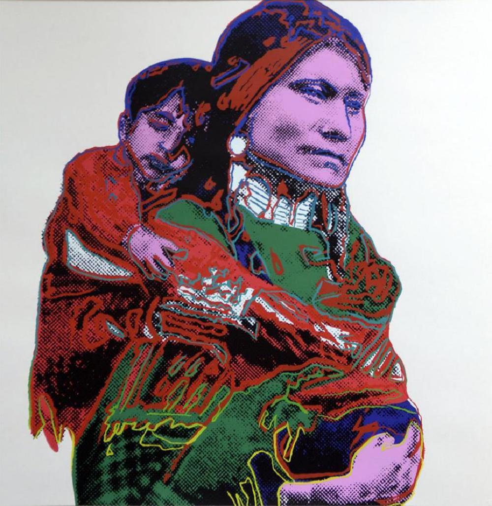 Warhol, Andy Mother and Child 1986, Silkscreen FRAMED: Warhol, Andy Mother and Child, from Cowboys and Indians, 1986>Silkscreen, on Lenox Museum Board. Note: This is a proof piece (outside of the edition) This piece is not signed and not numbered,Paper si
