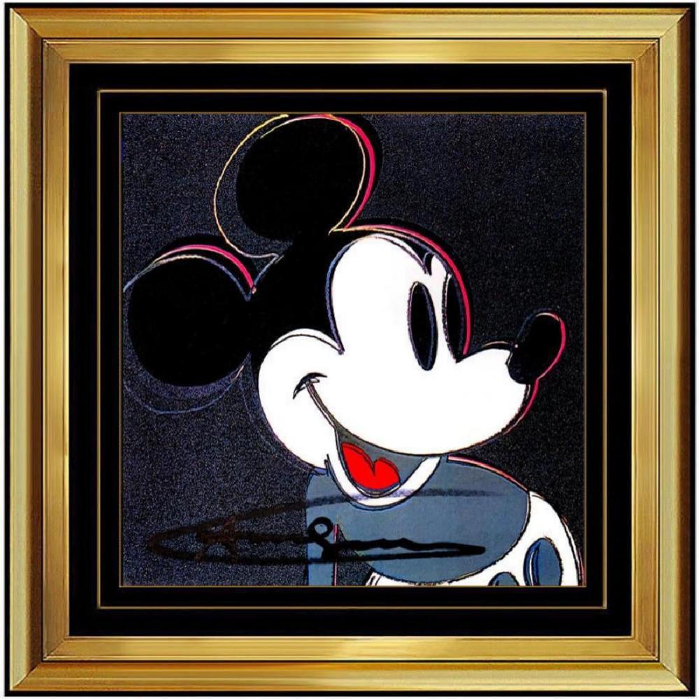 Andy Warhol Hand Signed Color Lithograph (Invitation): Andy Warhol Hand Signed Color Lithograph (Invitation) Mickey Mouse . Image size: 7.09 in. (18.00 cm.) (height) by 7.09 in Frame size approx: 18" x 18"Please note that the signature location may vary f