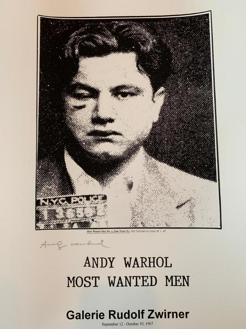 Andy Warhol, Most wanted men #2, John Victor G, 1964: Artist: Andy Warhol Title: Thirteen Most Wanted Men No. 2, John Victor G. , 1964 Signed: Hand signed Medium: Offset Lithograph Size: 18" x 12" Pop provocateur Andy Warhol was never a stranger to contr