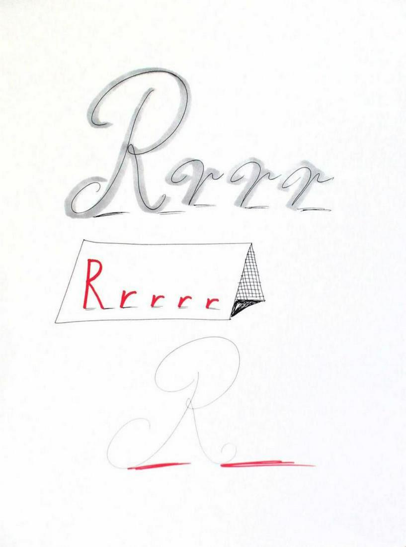 David Hockney - Letter R - Framed Lithograph: Artist: David HockneyTitle: Letter R from "Hockney's Alphabet"Year: 1991Dimensions: 12 5/8in. by 9 5/8in. Frame size approx: 20x17 Inches.Publisher: Faber and Faber Limited LondonSuite: Hockney's Alph