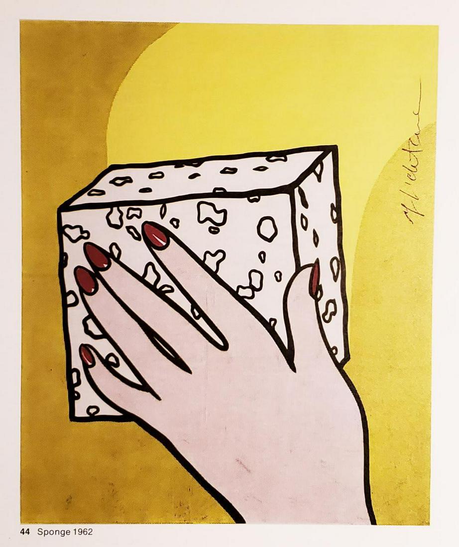 ROY LICHTENSTEIN, sponge 1962 Hand signed: ROY LICHTENSTEIN, sponge 1962 Hand signed framed. Book page offset lithograph hand signed Image size: 11 x 11 inch. "Please note that the signature location may vary from photo on the listing.