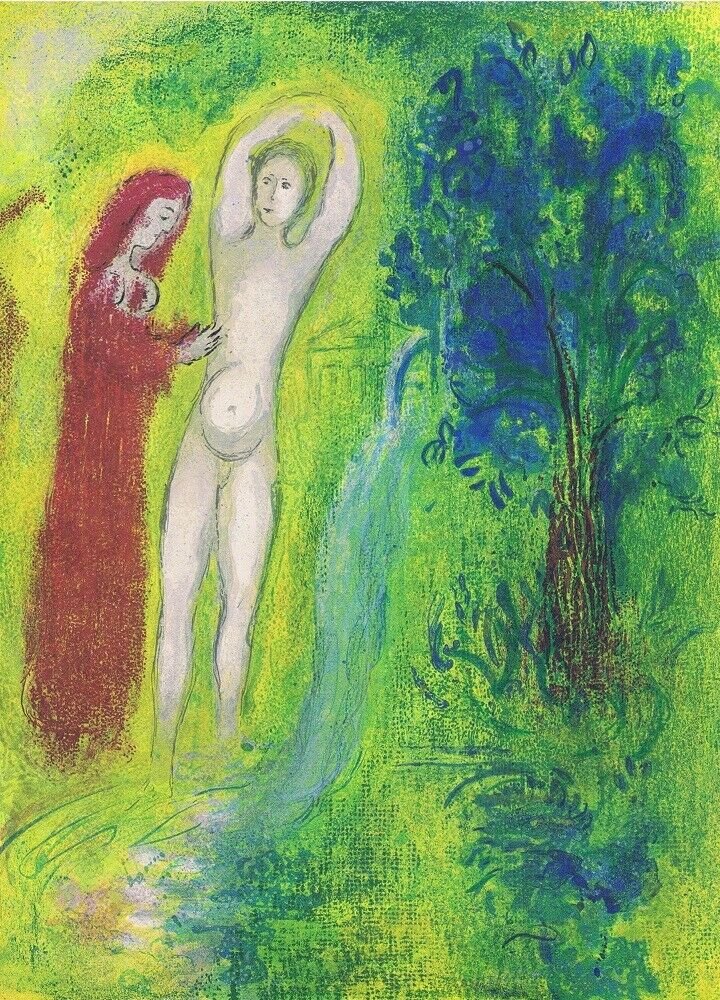 Marc Chagall, Daphnis and Chloe 1977 lithograph framed: Marc ChagallDaphnis and Chloe "Beside The Spring"Being offered is a beautiful Vintage Color Lithograph*Publisher: George Braziller*Printed In: West Germany*Copyright Info: Les Editions, 1961 Verve, Pa