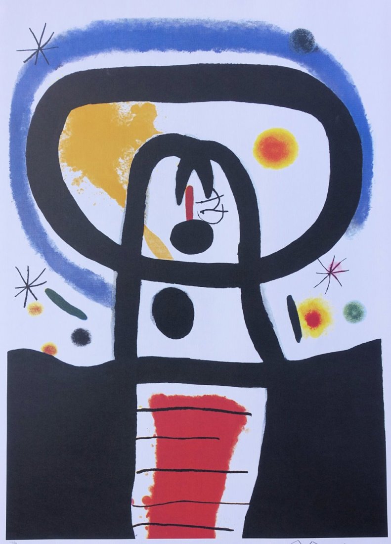 Joan Miro "Equinox" Faxm. signed & Numbered lithograph: Artist: Joan Miro (After)Title: "Equinox" Media: Offset LithographSigned: Facsimile SignatureEdition: limited edition of 500Size: 24" X 18.5"