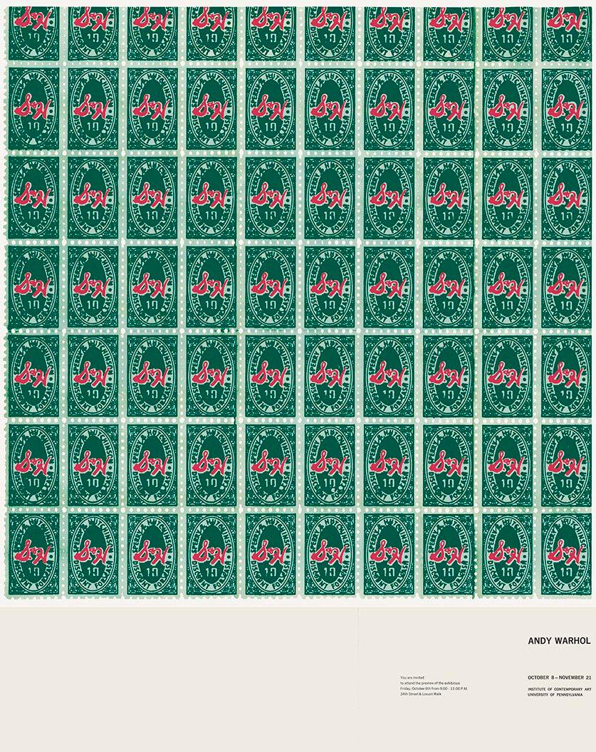 Andy Warhol, S & H Green Stamps: Andy Warhol (American, 1928 - 1987). "S&H Green Stamps". Color offset lithograph. 1965. Edition of 6,000, of which not all were distributed. Light cream wove paper. The full sheet. Fine impression wit