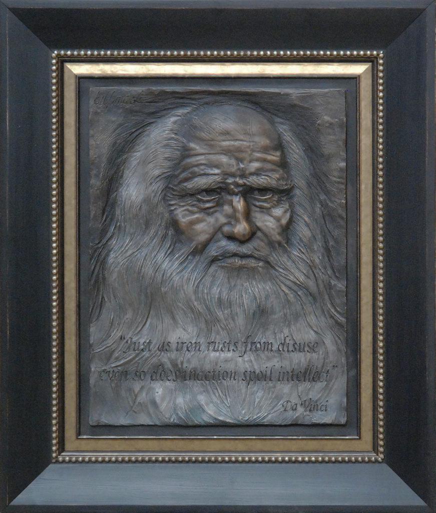 Bill Mack, Da Vinci Bas Relief Bonded Bronze 2004: Bill Mack, Da Vinci Bas Relief Bonded Bronze 2004 signed and numbered edition 60/195. Size: 24" x 18"