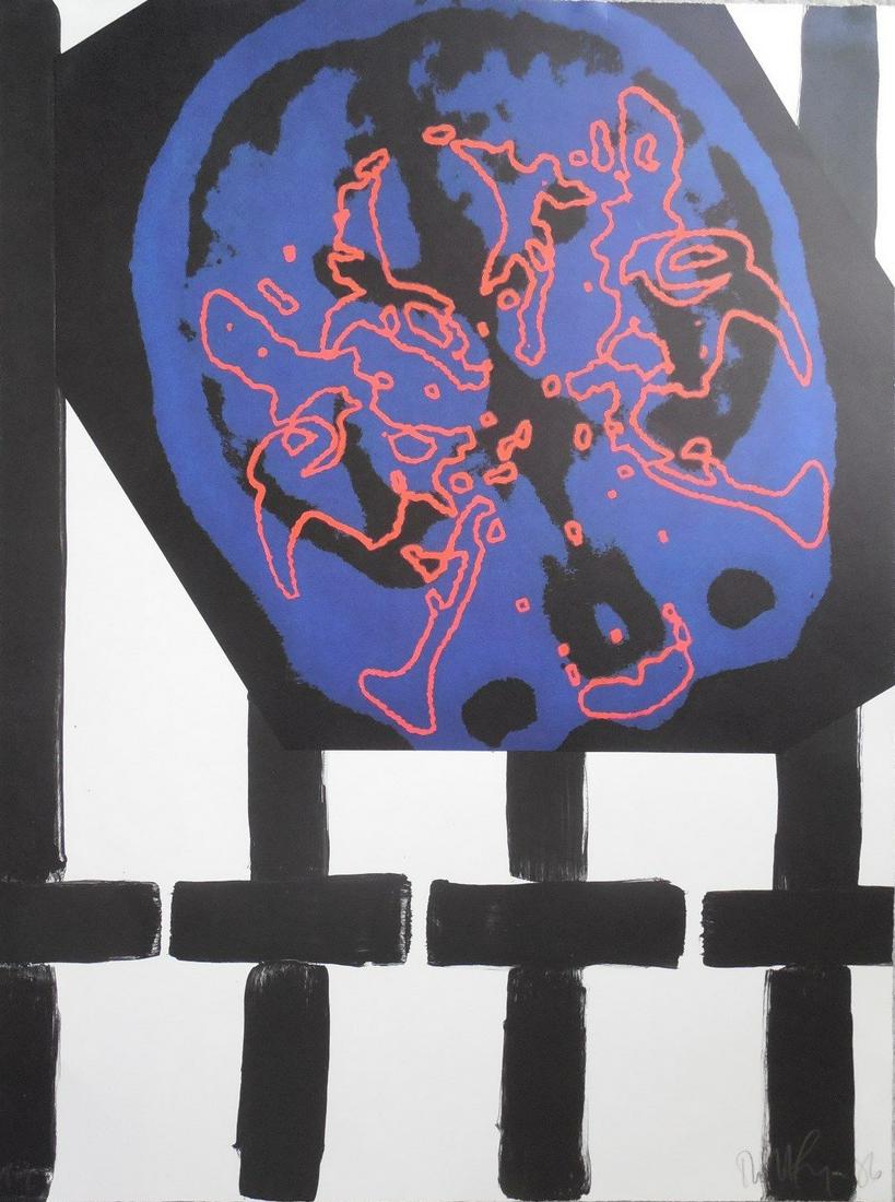 Robert Longo "For Joseph Beuys" Lithograph Signed # 3/6: Here is a fabulous lithograph by Robert Longo. Its' title is "For Joseph Beuys". It is hand signed and numbered and was created in 1986. This edition is a Printers Proof 3/6. The sheet size is 32" x 2