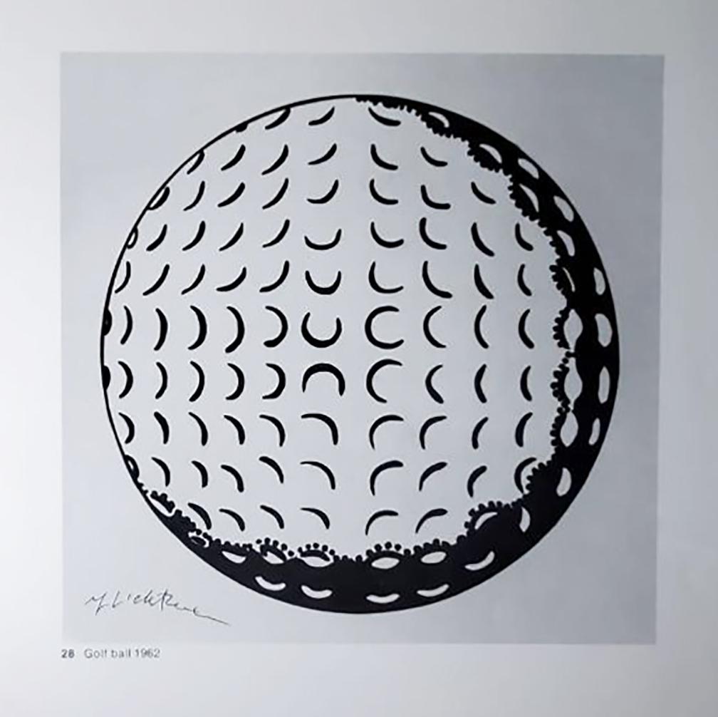 Roy Lichtenstein Golf ball, 1962 - Hand signed Litho, F: Roy Lichtenstein Golf ball, 1962, Book page offset lithograph hand signed Image size: 11 x 11 inch. Frame Approx: 18" x 18"