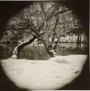 Sally Mann #1 Landscape 1973: Sally Mann #1 Landscape 1973- 7.5x7.5 matted 12x12. Vintage printing Photolitho, The actual items are crisp images Black on black archival matting