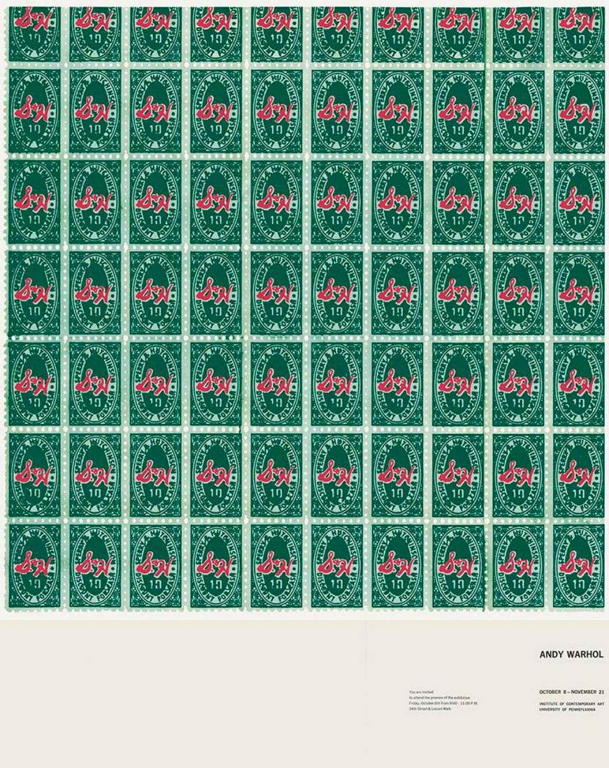 Andy Warhol, S & H Green Stamps: Andy Warhol (American, 1928 - 1987). "S&H Green Stamps". Color offset lithograph. 1965. Edition of 6,000, of which not all were distributed. Light cream wove paper. The full sheet. Fine impression wit
