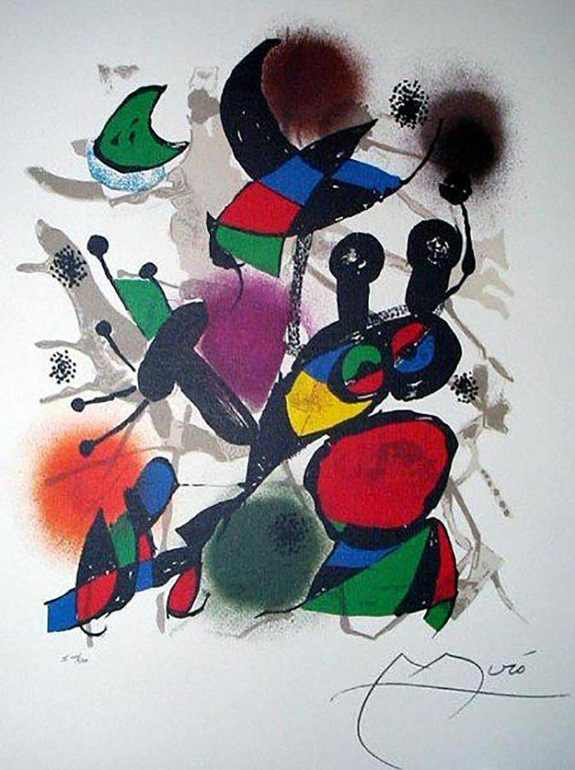 Joan Miro "Volume III" Fax. Signed & numbered lithograp: Artist: Joan Miro (After)Title: "Volume III" Media: Offset Lithograph Signed: Facsimile Signature Edition: limited edition of 500 Size: 19.5" X 15.5"