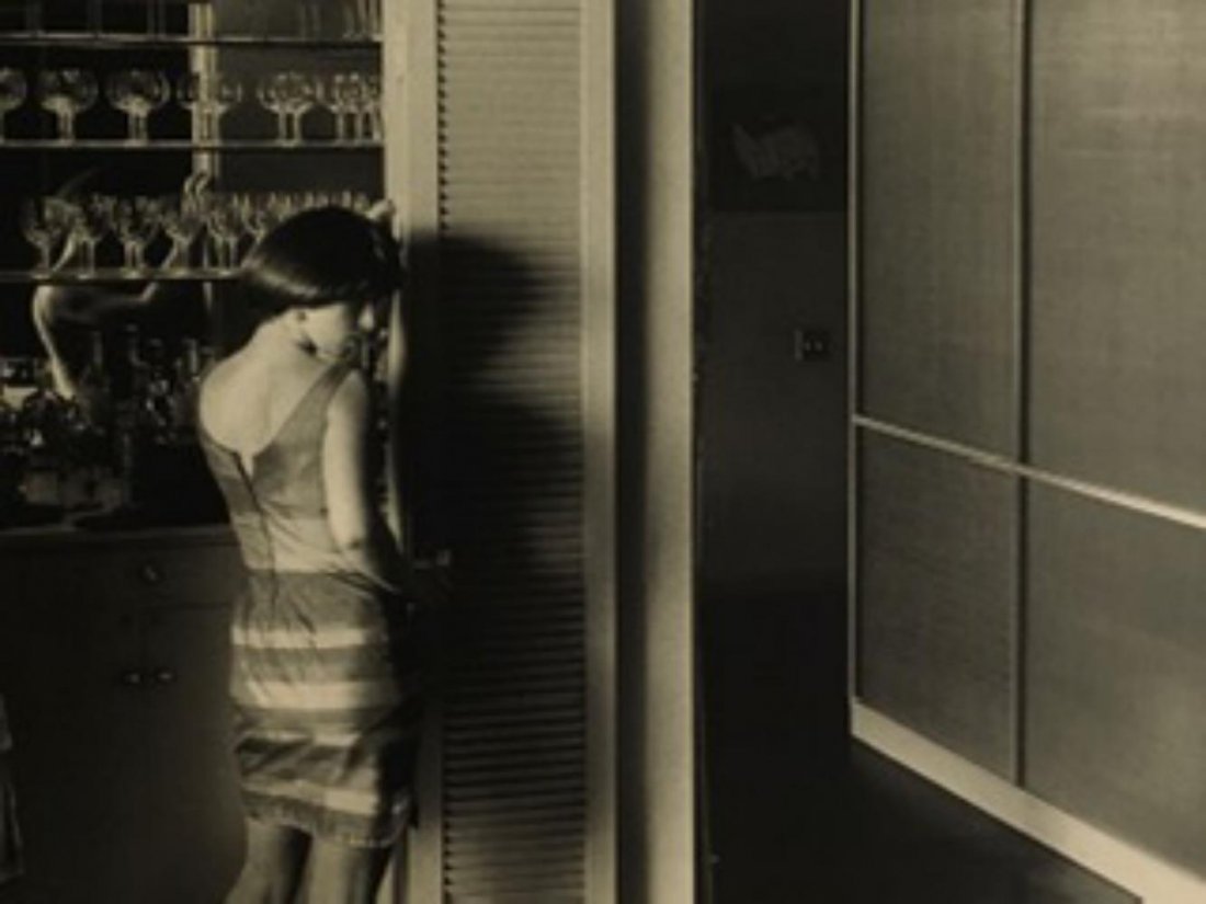 CINDY SHERMAN #49, 1979: CINDY SHERMAN #49, 1979. Photolitho 6.5 x 8 in. matted 12 x 14 in. Vintage printing from portraits The actual items are crisp images Black on black archival matting.