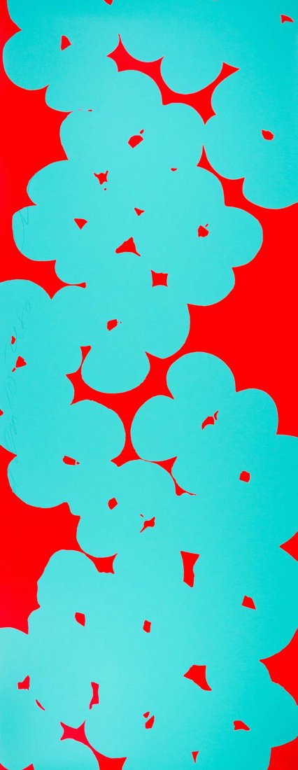 Donald Sultan Wallflowers 2018, Screen print Signed & N: Artist: Donald Sultan Title: Wallflowers ( Aqua on orange)Year: 2018Size: 69 × 27 inches (176 x 68 cm.)Edition: From the very rare edition of only 12Signed: Hand Signed, dated, titled and numbered by