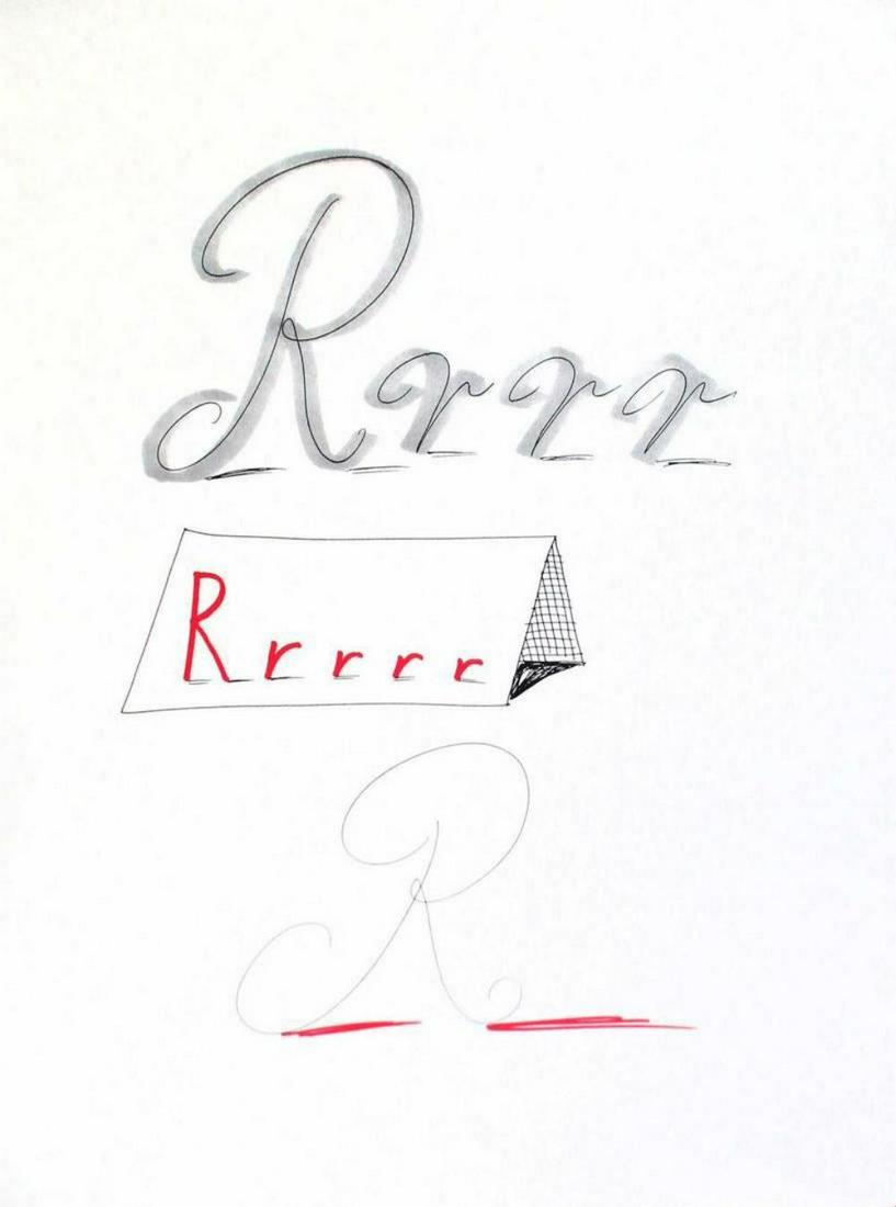 David Hockney - Letter R - Framed Lithograph: Artist: David HockneyTitle: Letter R from "Hockney's Alphabet"Year: 1991Dimensions: 12 5/8in. by 9 5/8in. Frame size approx: 20x17 Inches.Publisher: Faber and Faber Limited LondonSuite: Hockney's Alph
