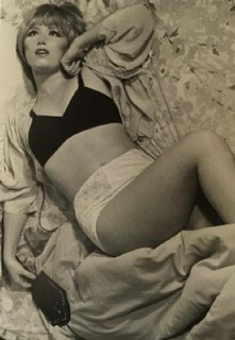 CINDY SHERMAN #6, 1977: CINDY SHERMAN #6, 1977, Photolitho 5.5 x 8 matted 12 x 14 in. Vintage printing from portraits The actual items are crisp images Black on black archival matting.