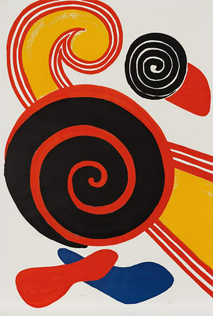 ALEXANDER CALDER (After), Spirales (Spirals) 1969: ALEXANDER CALDER (After), Spirales (Spirals) 1969 offset Lithograph limited edition, Signed in the plate. Size: 34.5 x 23.5 inches.