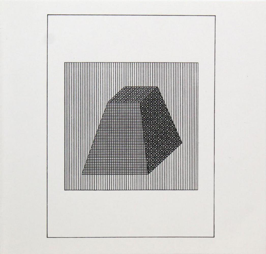 Sol Lewitt - Silkscreen from the Suite "Ficciones": Artist: Sol Lewitt Title: Untitled from the Suite "Ficciones" Year: 1984 Dimensions: 8in. by 8in. Edition: From the rare limited edition Publisher: Limited Editions Club, New York Suite: Ficciones Med
